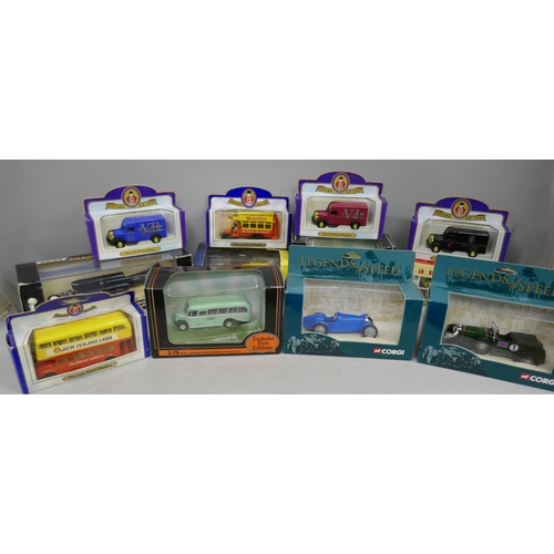 2114 - A collection of model vehicles, Matchbox, Corgi, EFE, Vanguards, Thrust SSC, all boxed