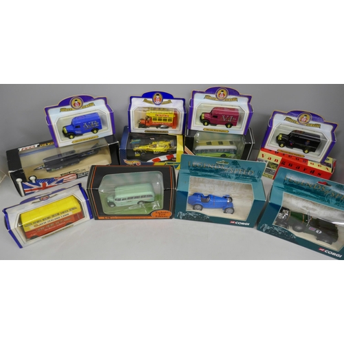 2114 - A collection of model vehicles, Matchbox, Corgi, EFE, Vanguards, Thrust SSC, all boxed