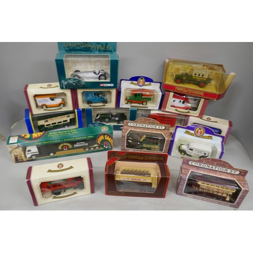 2114 - A collection of model vehicles, Matchbox, Corgi, EFE, Vanguards, Thrust SSC, all boxed