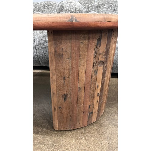 3204 - A driftwood oval coffee table