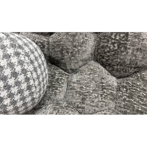 3205 - An Aero Bubble Grey Chenille Sofa with contrasting scatter cushions