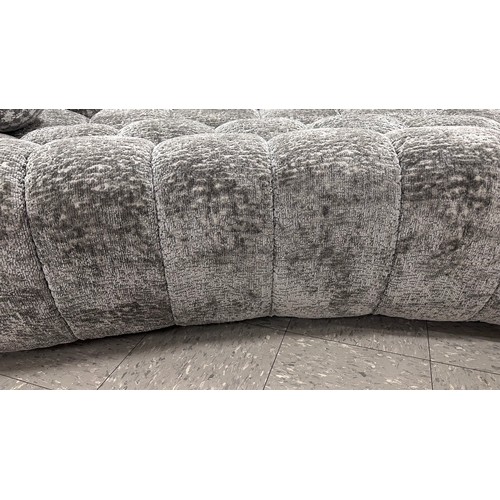 3205 - An Aero Bubble Grey Chenille Sofa with contrasting scatter cushions