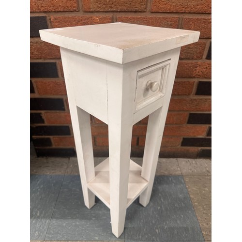 3212 - A white painted single drawer plant stand