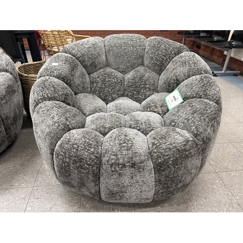 3213 - An Aero Bubble Grey Chenille swivel chair