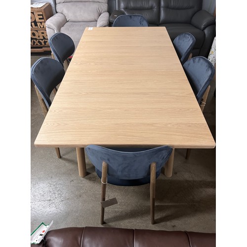 3234 - An Andersson Bianco oak extending dining table with a set of six Bari Opulence charcoal dining chair... 