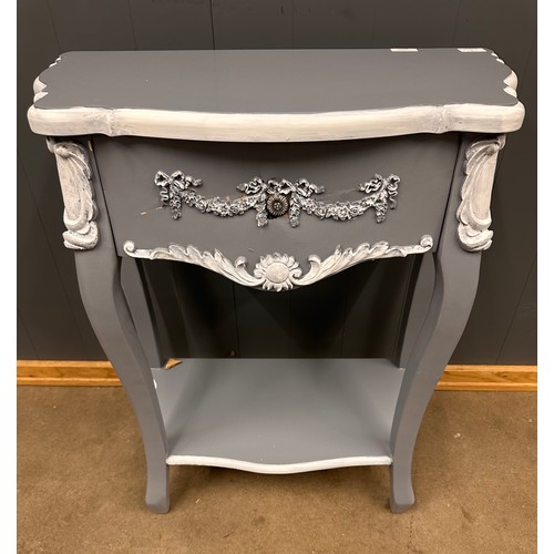 3240 - A grey and white French style 1 drawer console table