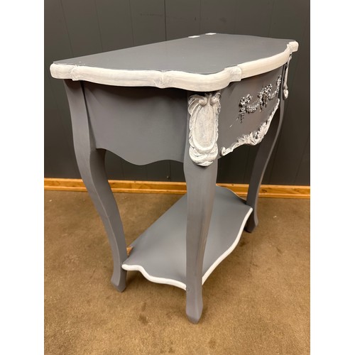 3240 - A grey and white French style 1 drawer console table