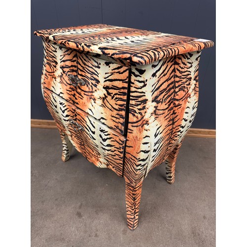 3241 - A Tiger print, French style 2 drawer chest
