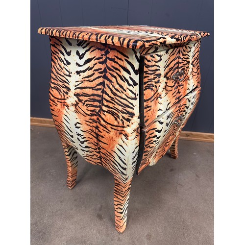 3241 - A Tiger print, French style 2 drawer chest