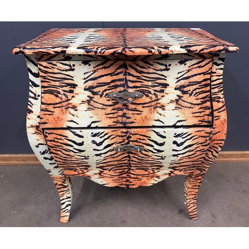 3241 - A Tiger print, French style 2 drawer chest