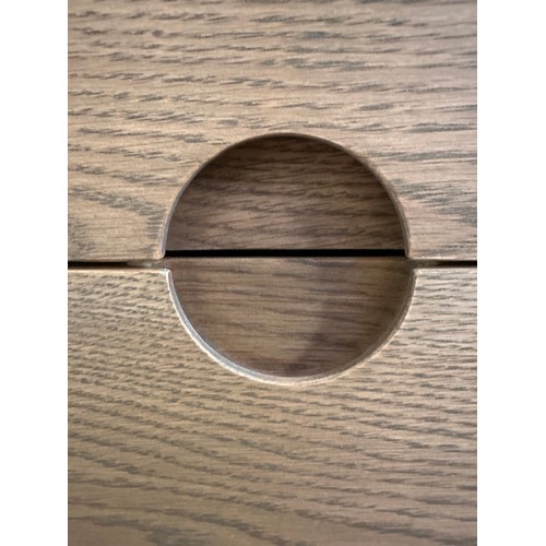 3242 - A Holcot mid century style oak 2 door, 3 drawer sideboard