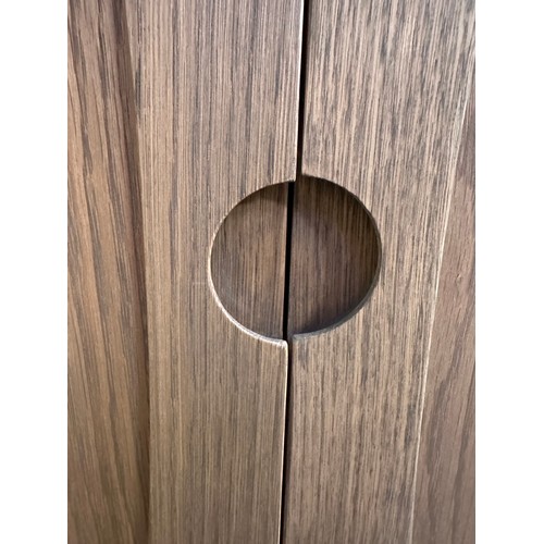 3242 - A Holcot mid century style oak 2 door, 3 drawer sideboard