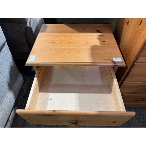 3165 - A pine 3 drawer bedside