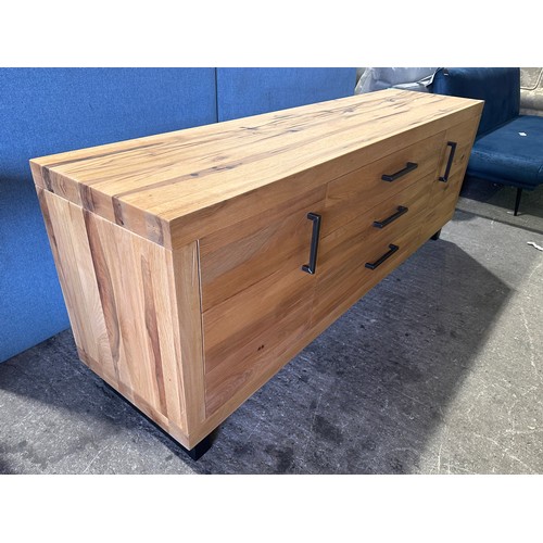 3181 - A solid oak two door three drawer sideboard