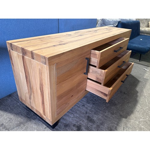 3181 - A solid oak two door three drawer sideboard