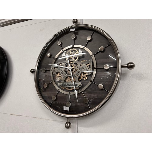 3227 - An industrial style, nautical, mechanical moving gear clock