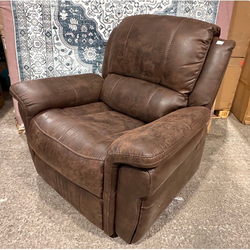 3193 - A Brown fabric power reclining armchair with heat and massage, original RRP £374.91 + VAT (4245-23) ... 