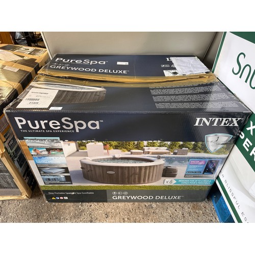 3199 - An Intex grey wood effect 6 person spa (unchecked) original RRP £416.66 + VAT (4245-15) *This lot is... 