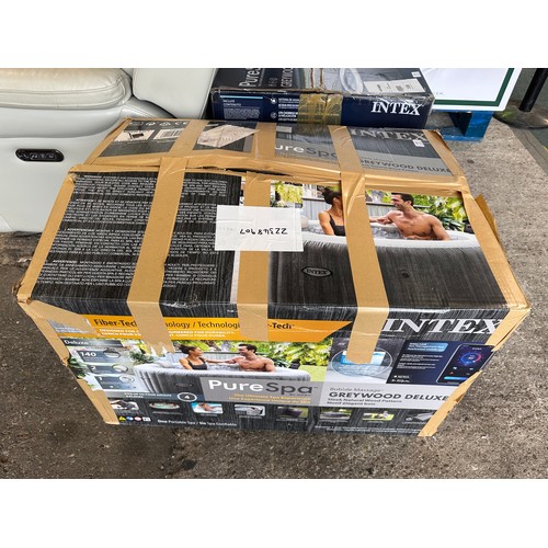 3198 - An Intex grey wood effect 6 person spa (unchecked) original RRP £416.66 + VAT (4245-14) *This lot is... 