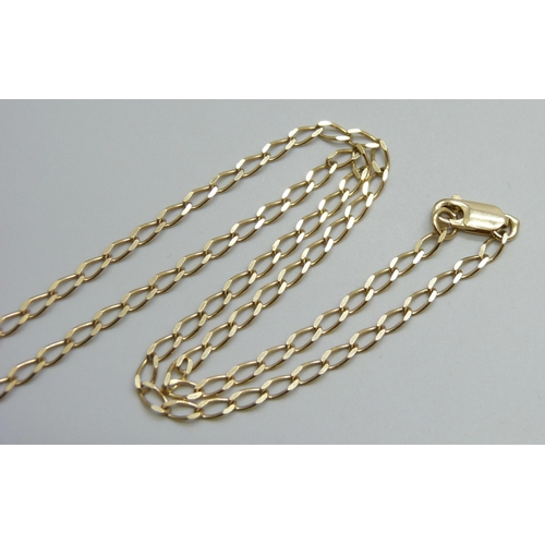 7003 - A 9ct gold curb chain necklace, 5.3g, 45.5cm