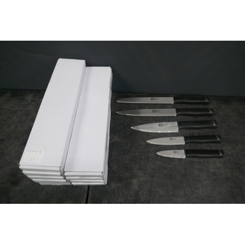 5072 - Ten boxes of five Richardson Sheffield assorted kitchen knives - unused