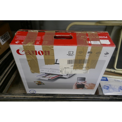 5094 - A set of three rung safety steps, a boxed Canon Pixma TS5051 printer, copier, scanner, a Tanita BF-5... 