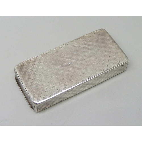 7028 - A Victorian silver box with two compartments and engraved crest, Nathaniel Mills, Birmingham, 1848, ... 