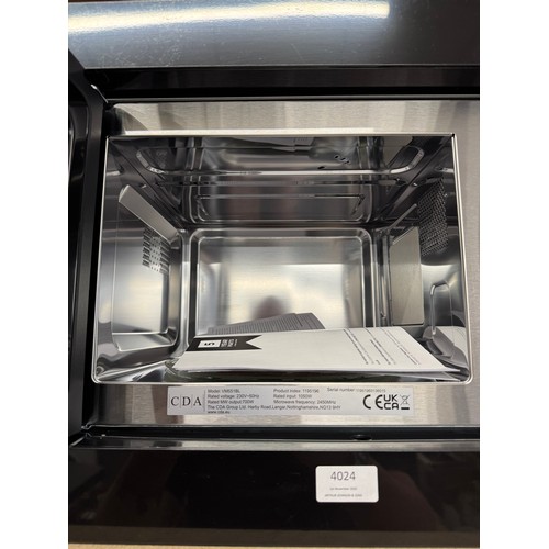 4024 - CDA wall microwave - black (556-138) *This lot is subject to VAT