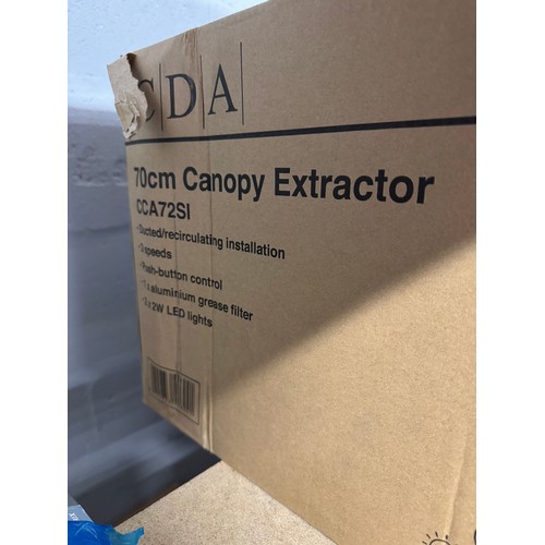 4026 - Two CDA canopy hoods and a Matrix chimney hood (556-13,36,38) *This lot is subject to VAT