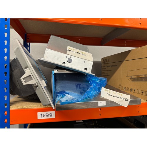 4027 - 3x mixed cooker hoods inc Bosch canopy hood, Matrix chimney cooker hood - stainless steel, Faber chi... 