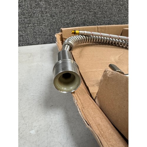 4039 - Brushed nickel pull down mixer tap (556-174) *This lot is subject to VAT