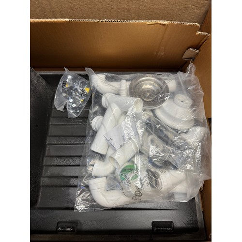 4059 - Messina composite 1.5 bowl RVS black sink  (556-130) *This lot is subject to VAT