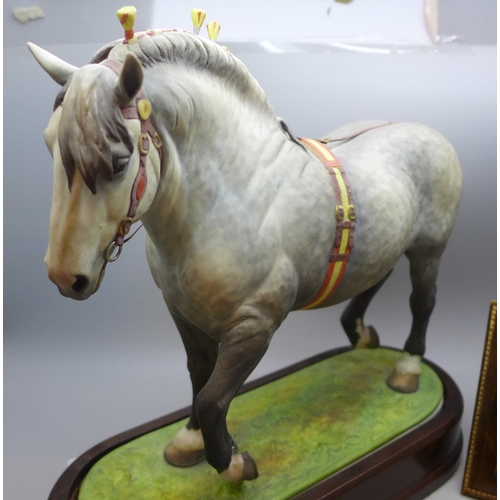 2065 - A Royal Worcester limited edition figure, Percheron Stallion, by Doris Lindner, with certificate, nu... 