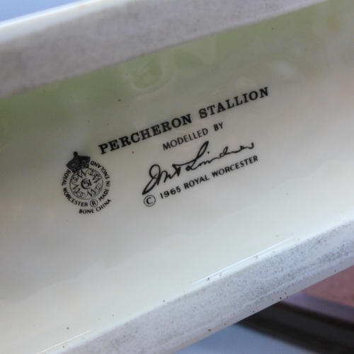 2065 - A Royal Worcester limited edition figure, Percheron Stallion, by Doris Lindner, with certificate, nu... 