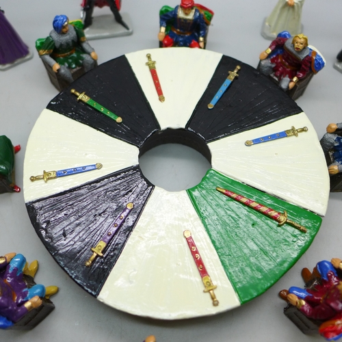 2085 - A Chivalry Knights of the Round table painted lead figures set, boxed
