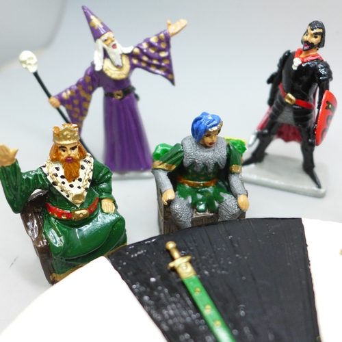2085 - A Chivalry Knights of the Round table painted lead figures set, boxed