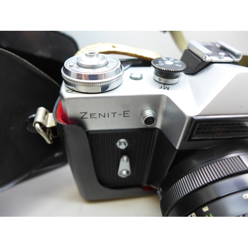2099 - A Moscow Olympics Zenit-E camera, marked Moskva 80, with Pentacon 1.8/50 lens