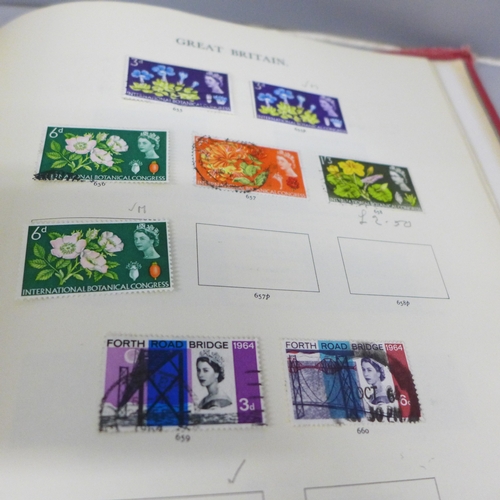 2127 - Stamps; a Windsor album containing used stamps from 1858 to 1970 including 60+ 1d reds, later Victor... 