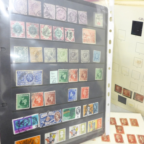 2127 - Stamps; a Windsor album containing used stamps from 1858 to 1970 including 60+ 1d reds, later Victor... 