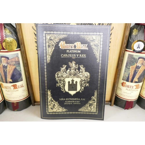 2026 - Six bottles, Corte Real Spanish wine, Carolus V Rex, Cabernet Sauvignon y Merlot, cased