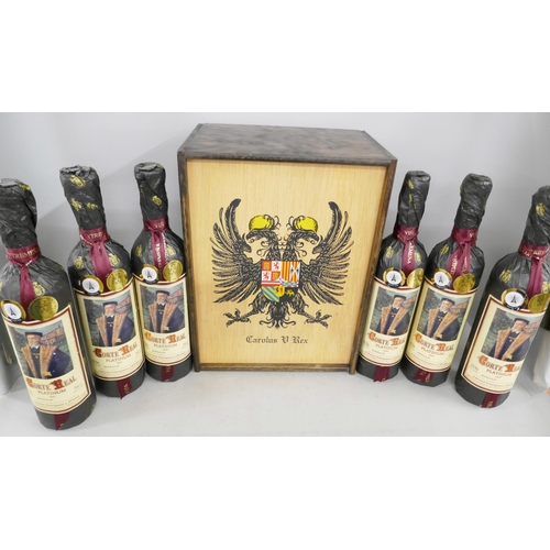 2026 - Six bottles, Corte Real Spanish wine, Carolus V Rex, Cabernet Sauvignon y Merlot, cased