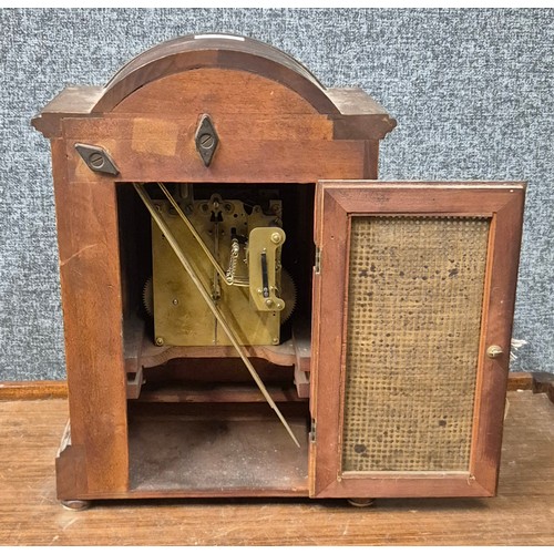 386 - An early 20th Century German inlaid mahogany bracket clock