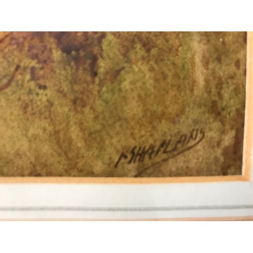 445 - Italian School, view of Naples, watercolour, indistinctly signed, framed