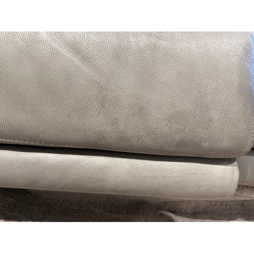 3039 - A three piece sectional leather sofa with power headrests (marked/damaged), original RRP £1449.99 + ... 