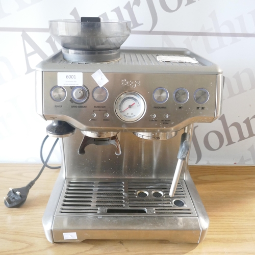6001 - Sage Pump coffee Machine, original RRP £449.99 + VAT (371-430) *This lot is subject to VAT