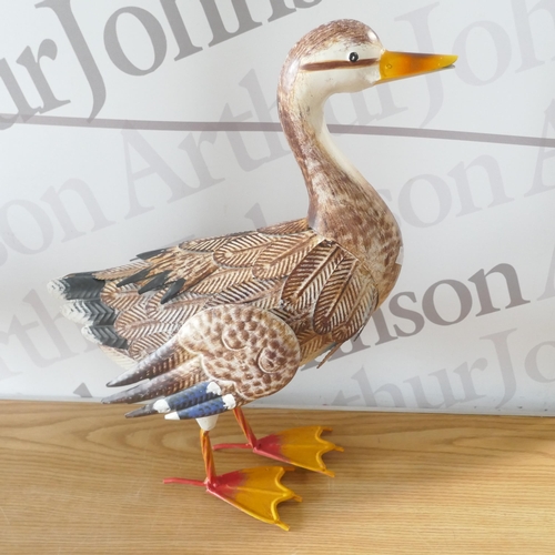 6018 - Two metal Evergreen ducks (371-441) *This lot is subject to VAT