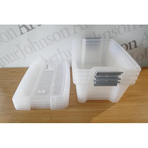 6021 - Iris 15l storage box 4 pack (damaged/cracked)  (371-439) *This lot is subject to VAT
