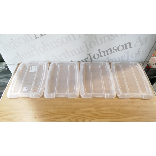 6021 - Iris 15l storage box 4 pack (damaged/cracked)  (371-439) *This lot is subject to VAT