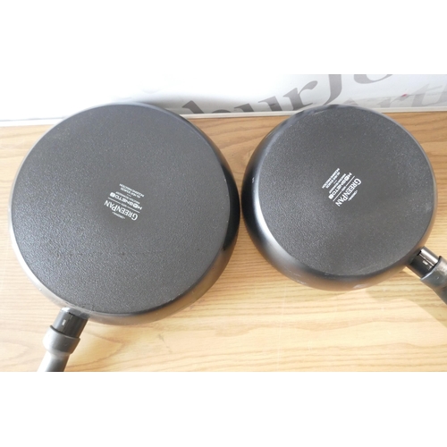 6040 - Two Greenpan Torino frying pans (371-24) *This lot is subject to VAT