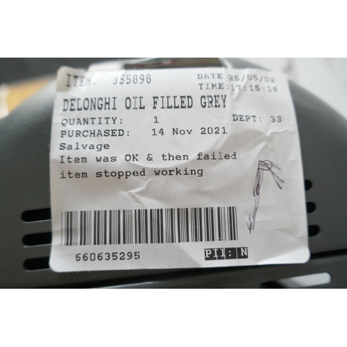 6048 - Delonghi grey oil filled radiator (371-11) *This lot is subject to VAT